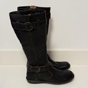 b.o.c Born Concepts Boots Womens 7.5 Dark Brown Knee High Riding Buckle Zip
